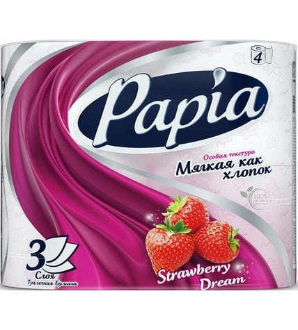 Туалетная бумага Papia Strawberry Dream 4 шт