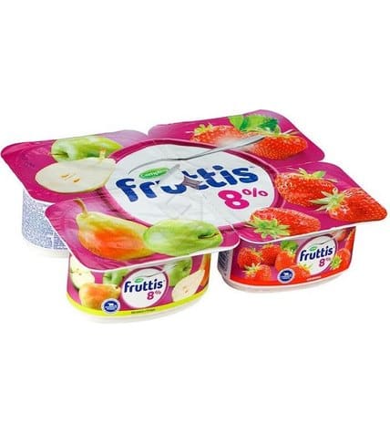 Йогуртный продукт Fruttis клубника яблоко груша 8% 115 г