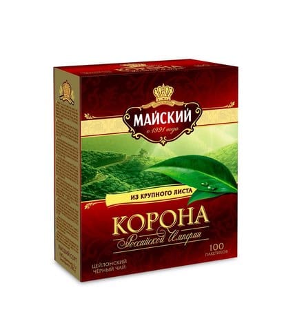 Майский Чай черный крупнолистовой Корона Российской империи 200 г