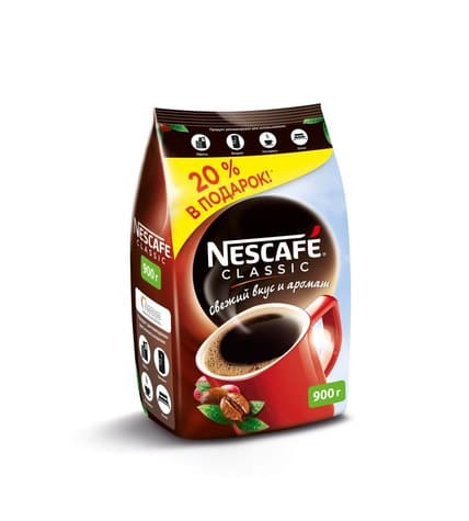 Nescafe Кофе растворимый гранулированный Classic 900 г