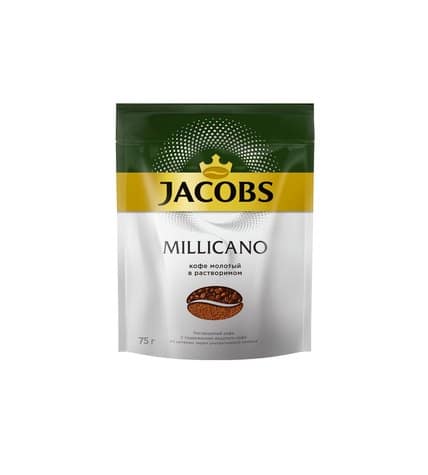 Jacobs Monarch Кофе молотый в растворимом Millicano в пакете 75 г