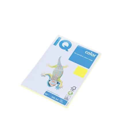 IQ Color Бумага цветная неон А4 80 г/м2 100 л Желтая