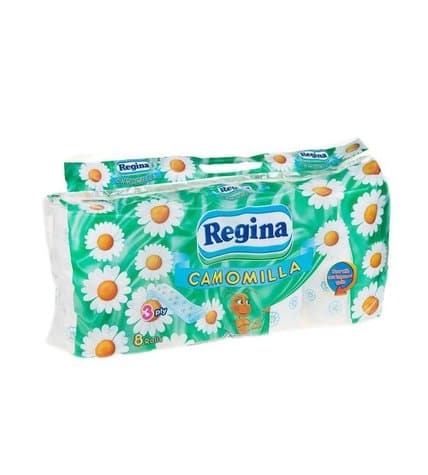 Regina Бумага туалетная трехслойная с ароматом ромашка 8 рулонов
