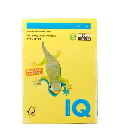 IQ Color Бумага цветная яркая А4 80 г/м2 500 л Канареечно - желтая