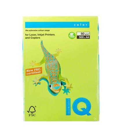 IQ Color Бумага цветная яркая А4 80 г/м2 500 л Зеленая липа