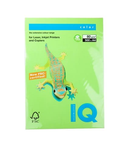 IQ Color Бумага цветная яркая А4 80 г/м2 500 л Ярко - зеленая