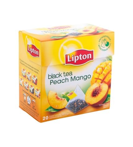 Lipton Чай черный Персик-манго 20 х 1,8 г
