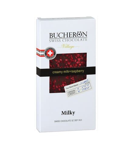 Boucheron Шоколад молочный с кусочками малины 100 г