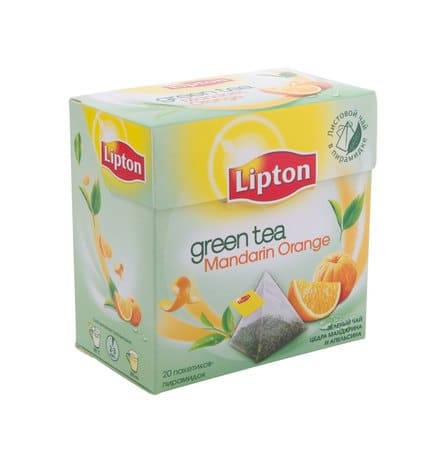 Lipton Чай зеленый с мандарином 20 х 1,8 г