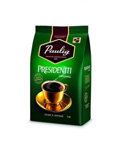 Paulig Кофе в зернах натуральный жареный Presidentti Original 1 кг