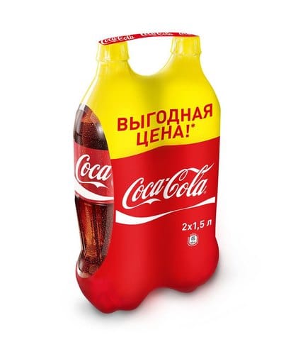 Coca-Cola Напиток сильногазированный твин-пак 1,5 л 2 шт