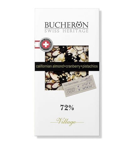 Boucheron Шоколад горький с миндалем, клюквой и фисташками 72% в картоне 100 г
