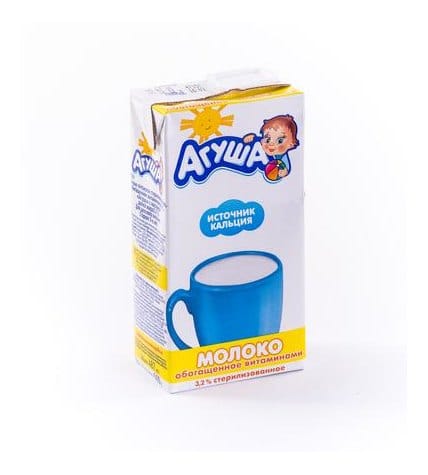 Молоко детское АГУША стерилизованное с витаминами А и С, 0,5л