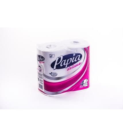 Туалетная бумага PAPIA Deluxe белая 4 слоя, 4шт
