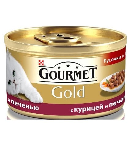Консервы для кошек GOURMET Gold мусс с курицей и печенью, 85 г