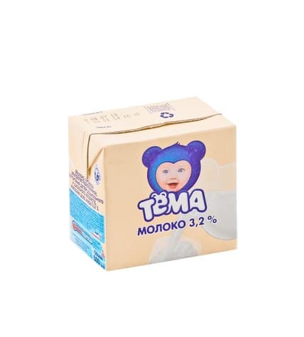 Молоко ТЕМА ультрапастеризованное, детское, 3,2% 500 г