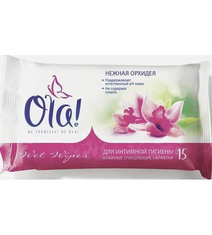 Влажные салфетки OLA! для интимной гигиены, 15шт