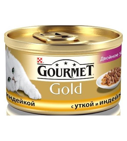 Консервы для кошек GOURMET Gold мусс с уткой и индейкой, 85 г