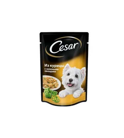 Корм для собак CESAR из курицы с зелеными овощами, 100г