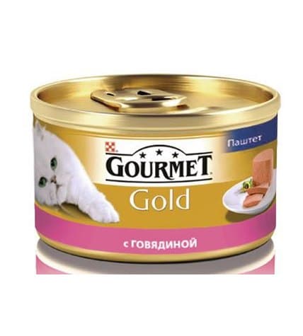 Консервы для кошек GOURMET Gold мусс с говядиной, 85г