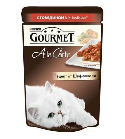Корм для кошек GOURMET Ala carte с говядиной, 85 г