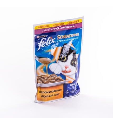 Корм для кошек FELIX Sensations с уткой в соусе с морковью, 85г