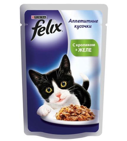 Корм для кошек FELIX с кроликом в желе, 85г