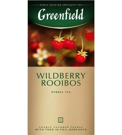 Чай травяной GREENFIELD Wildberry Rooibos в пакетиках, 25х1.5 г