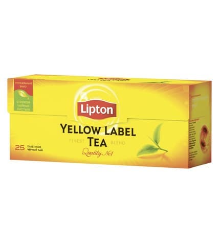 Чай черный LIPTON Yellow Label пакетированный, 25x2г