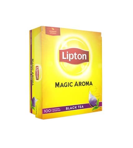 Чай черный LIPTON Magic Aroma пакетированный, 100х2г