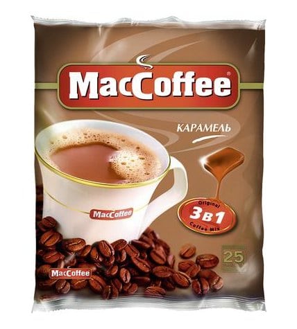 Кофейный напиток MACCOFFEE 3 в 1 Карамель, 25х18г