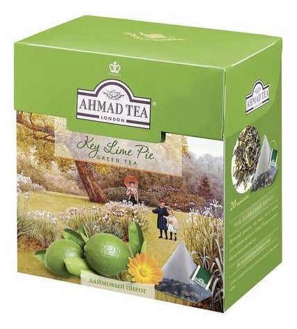 Чай зеленый пакетированный AHMAD TEA Лаймовый пирог, 20х1,8 г