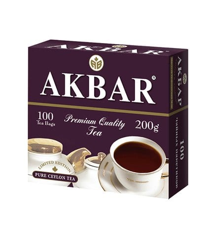 Чай черный AKBAR пакетированный в упаковке, 100х2г