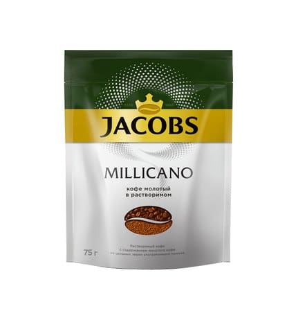 Кофе растворимый JACOBS Mellicano в эконом-пакете, 75 г