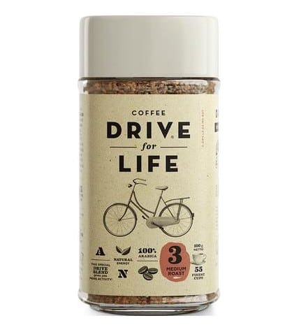 Кофе DRIVE FOR LIFE натуральный растворимый сублимированный, 100г