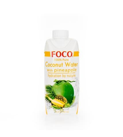 Вода кокосовая FOCO с соком ананаса, 0,33л