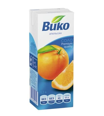 Сок ВИКО Апельсин, 0,2 л