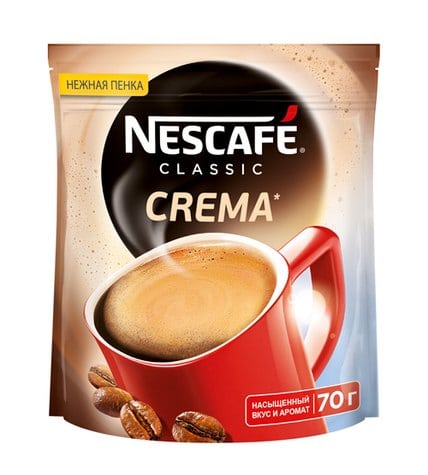Кофе NESCAFE Classic Crema растворимый, 70г