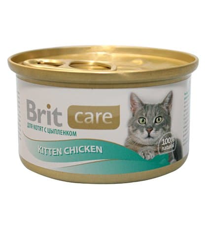 Консервы для котят BRIT с цыпленком, 80г