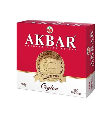 Чай черный AKBAR Ceylon пакетированный, 100х2г