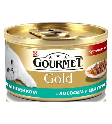 Консервы для кошек GOURMET Gold мусс с лососем и цыпленком, 85 г