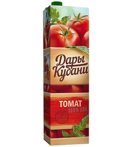 Сок Дары Кубани томатный с мякотью, солью и сахаром