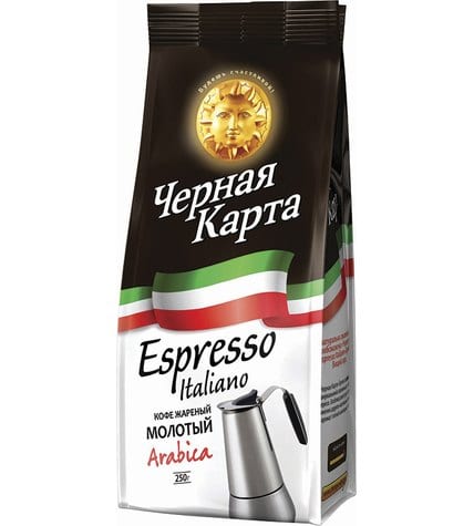 Кофе Черная Карта Espresso Итальяно молотый 250 г