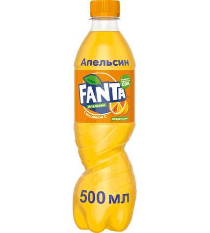 Газированный напиток Fanta Апельсин 0,5 л в пластиковой бутылке (24 шт)