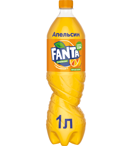 Газированный напиток Fanta апельсин 1 л в пластиковой бутылке (12 шт)