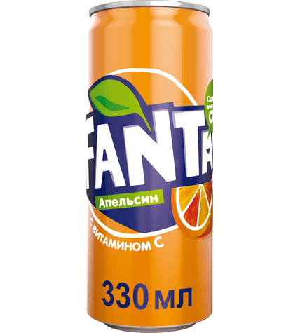 Газированный напиток Fanta апельсин 0,33 л в алюминиевой банке (24 шт)