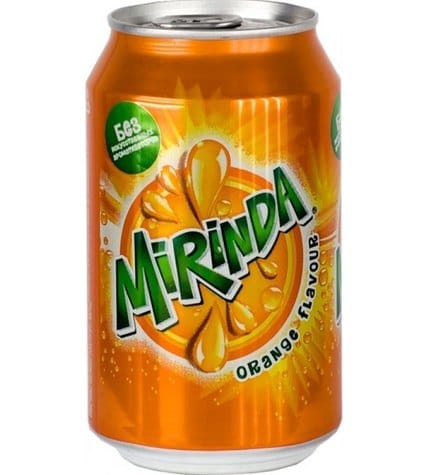 Газированный напиток Mirinda апельсин 0,33 л в алюминиевой банке (12 шт)