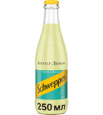 Газированный напиток Schweppes Биттер лемон в стеклянной бутылке 0,25 л (12 шт)