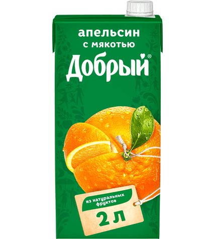 Нектар Добрый апельсин в упаковке тетра-пак 2 л