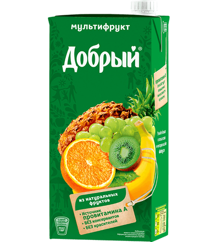 Нектар Добрый мультифрукт в упаковке тетра-пак 2 л купить
